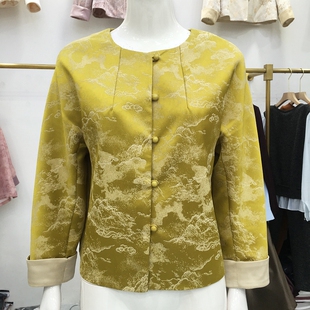 夹克圆领新中式 依米莎 洋气短款 国风外套女春新款 上衣 芳华26A029