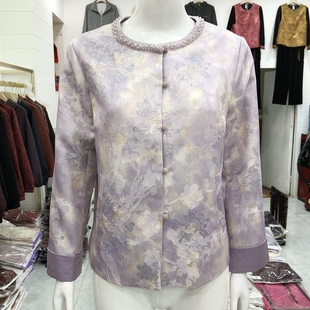 妈妈短款 甜蜜斯嘉26A 新款 国风钉珠外套女春季 夹克圆领上衣 6606