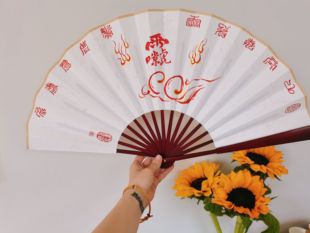 师傅手绘五雷扇 天师扇朱砂手绘