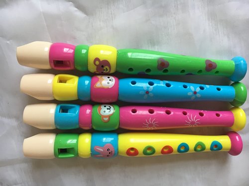 包邮早教塑料彩色卡通6孔短笛
