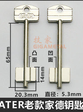 GATER钥匙胚 JIADE老款一代家德钥匙胚 老式叶片型钥匙胚GIGA KEY