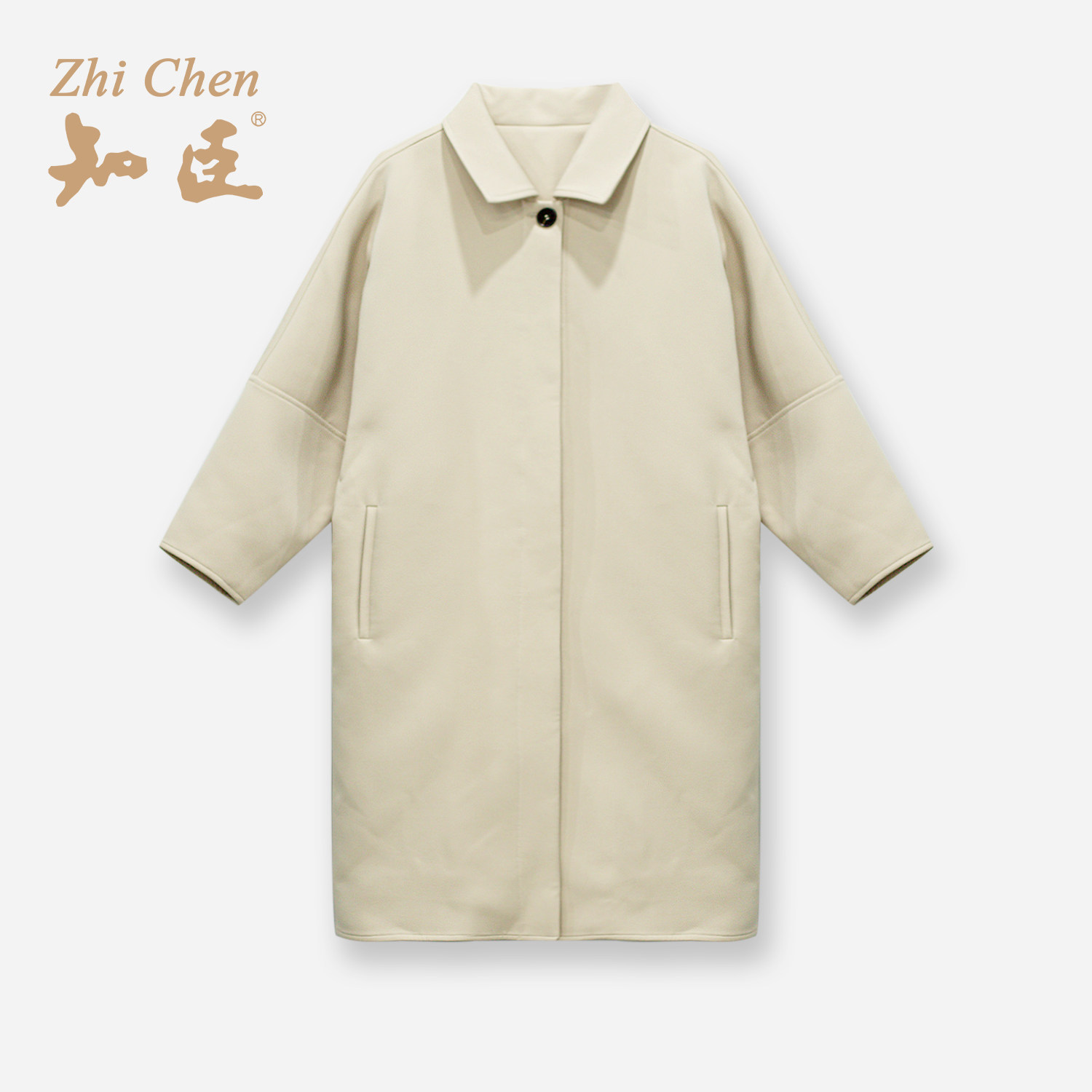知臣春季新品 休闲简约氛围感长款风衣外套女 82253330