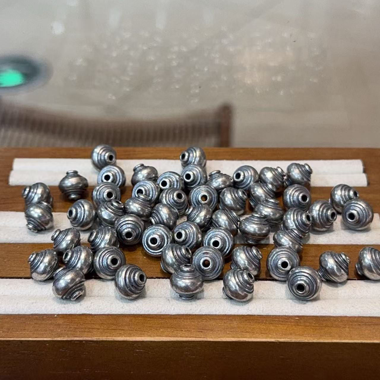 DIY精工三七老银陀螺珠配件手工编绳文玩佛珠手串项链配饰,饰品/流行首饰/时尚饰品新,小众木作,淘宝优惠券,粉丝福利购,淘宝优惠卷