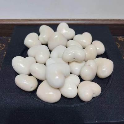 天然象牙果雕刻爱心配件手工diy配饰挂件饰品新款文玩T632