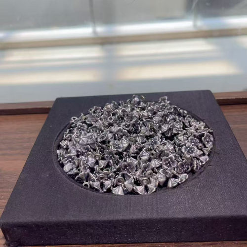 精工三七老银侧挂小花吊坠配件手工diy文玩时尚配饰佛珠串珠手链