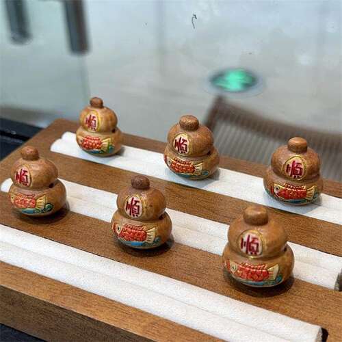 鹿角根付红鲤鱼葫芦diy配件文玩佛珠手串时尚配饰隔珠串珠饰品