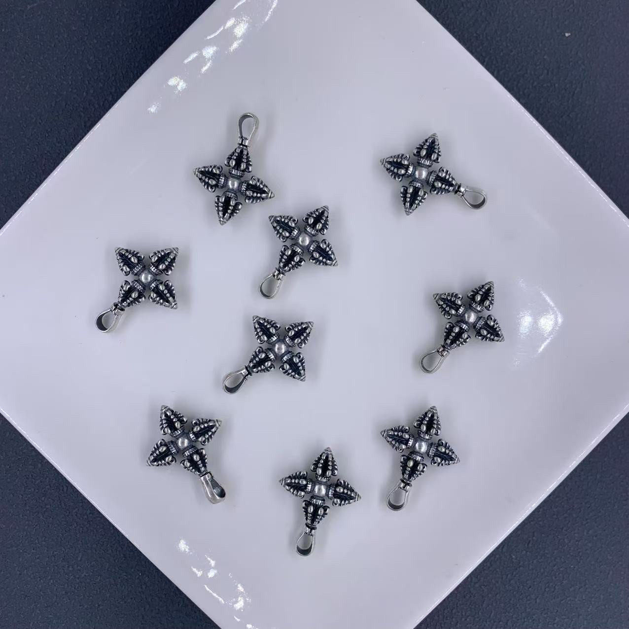 DIY精工三七银复古银四芒星配件手工编绳文玩佛珠手串项链配饰,饰品/流行首饰/时尚饰品新,扣,淘宝优惠券,粉丝福利购,淘宝优惠卷