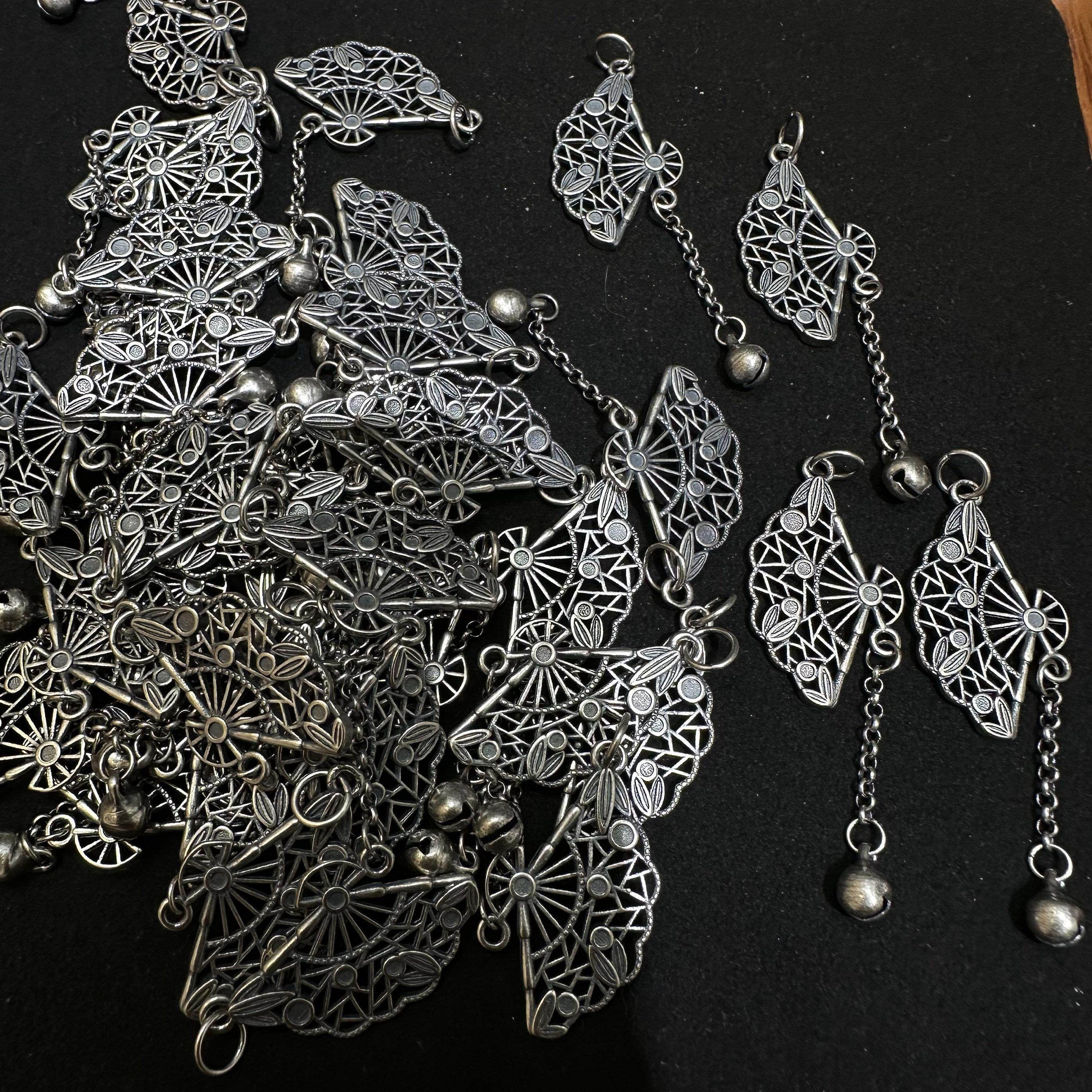 DIY精工三七老银做旧扇子流苏配件手工diy手链手串配饰饰品新款,饰品/流行首饰/时尚饰品新,银饰吊坠,淘宝优惠券,粉丝福利购,淘宝优惠卷