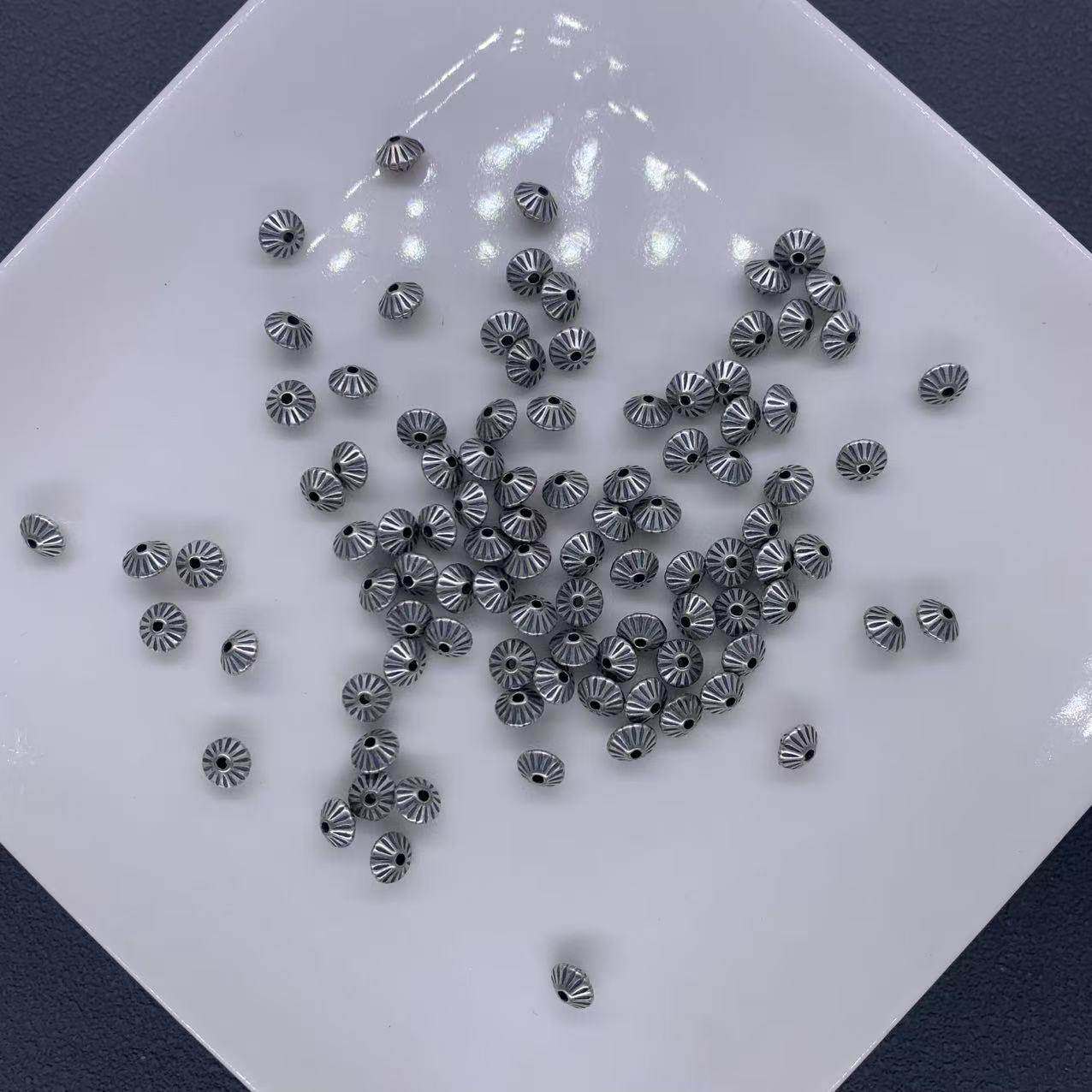 精工三七银切花飞碟隔珠配件手工DIY文玩时尚配饰佛珠串珠手链,饰品/流行首饰/时尚饰品新,DIY配件,淘宝优惠券,粉丝福利购,淘宝优惠卷