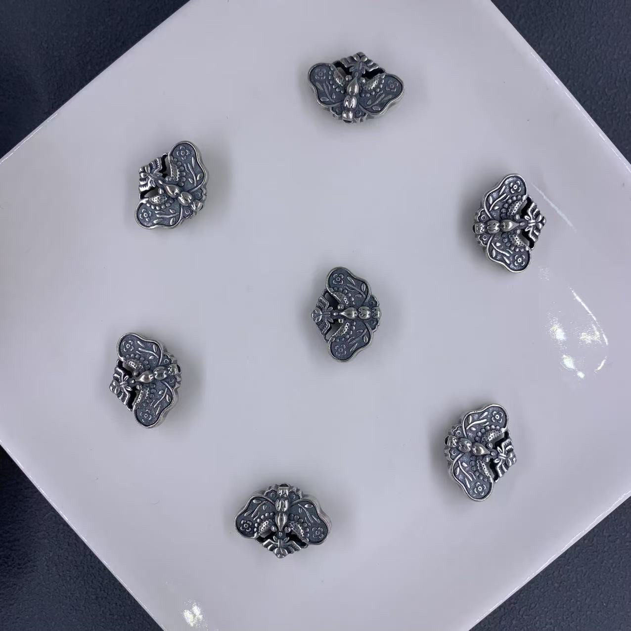 DIY精工三七老银蝴蝶直通配件手工编绳文玩佛珠手串项链串珠配饰,饰品/流行首饰/时尚饰品新,手饰/手串,淘宝优惠券,粉丝福利购,淘宝优惠卷