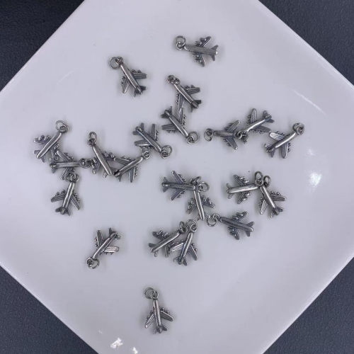 精工三七老银飞机吊坠配件手工diy文玩时尚配饰佛珠串珠手链隔珠