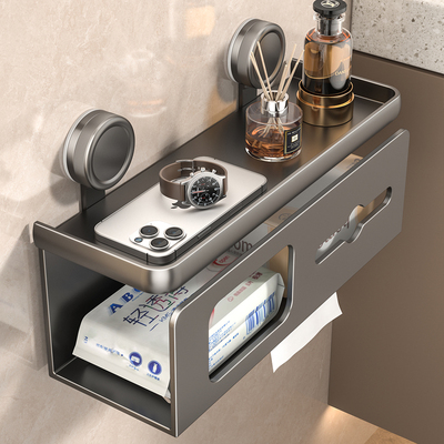 洗手间吸盘免打孔壁挂厕所纸巾架