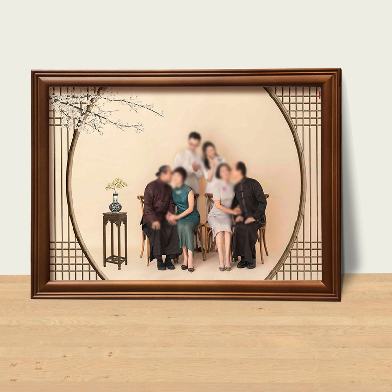 免费洗照片放大全家福做成相框24寸28寸3040寸结婚照影定制新中式