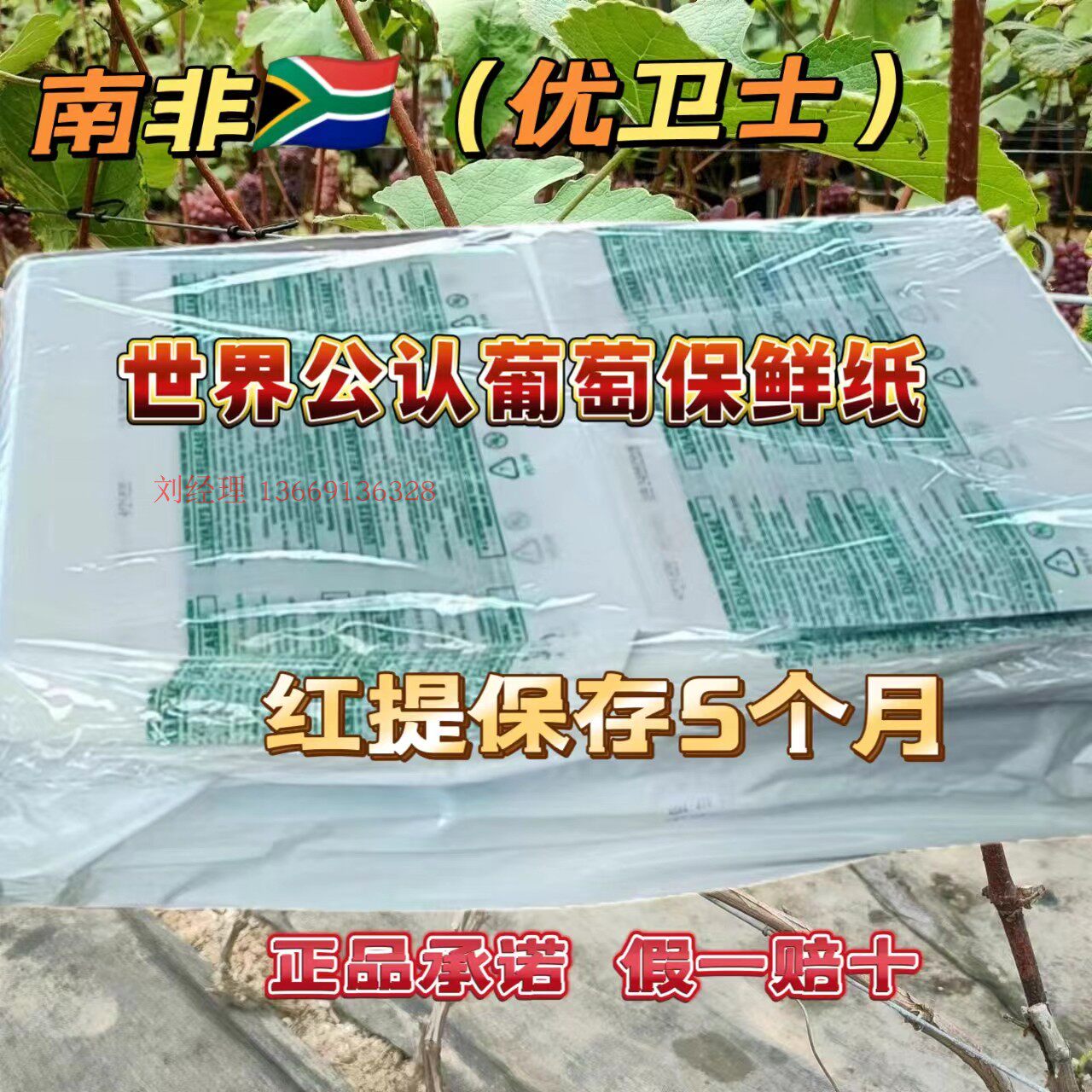 新南非葡萄保鲜纸进口UVASYS优卫士保鲜纸红提夏黑冷库保鲜剂神器