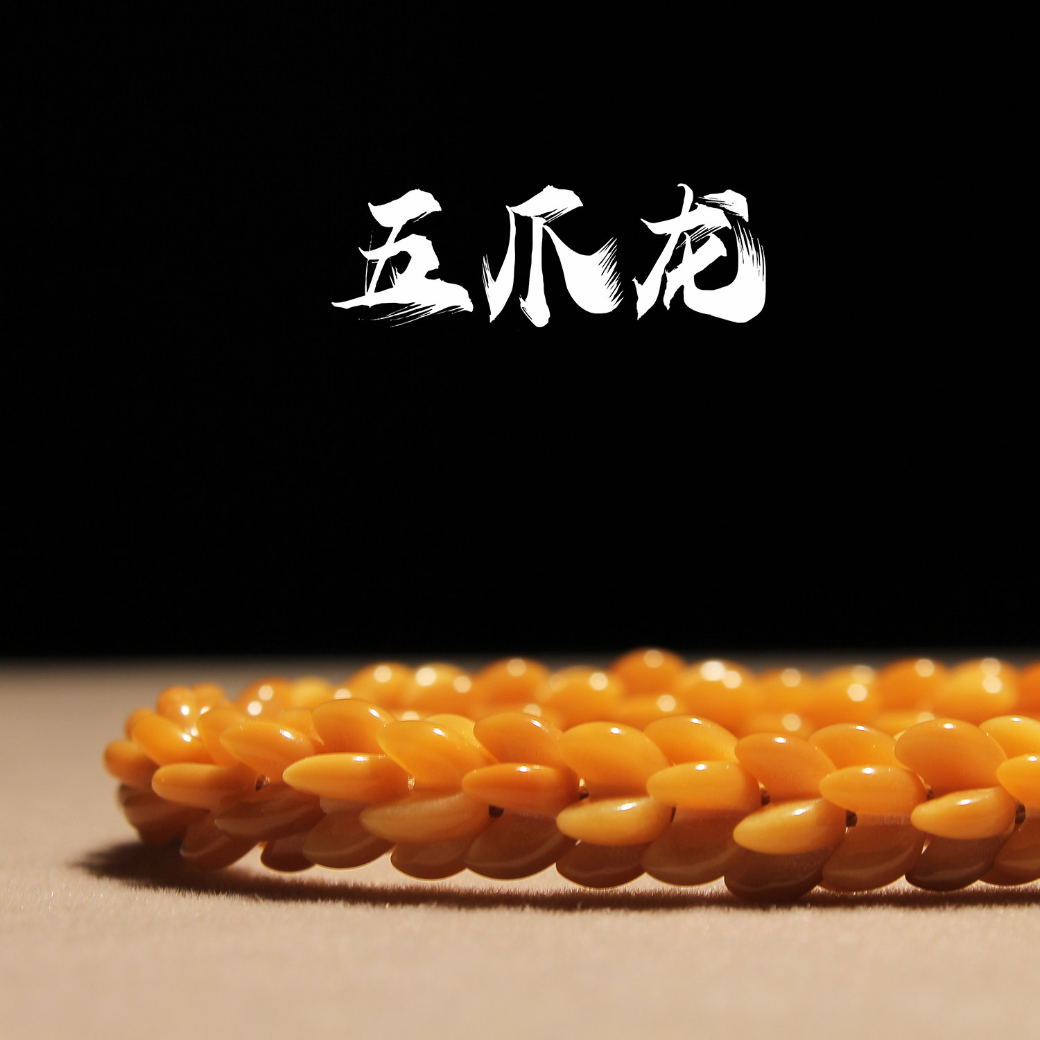 龙脊菩提雕刻龙爪龙珠 文玩单圈手串手持圆珠老型桶佛珠光珠无相