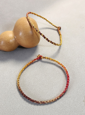 马年纯手工积土成金段染渐变手绳