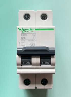 施耐德断路器C65系列小型空气开关双极 C65N 2PC50A 双极2P6A