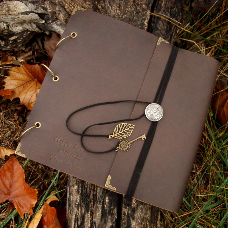 复古创意怀旧家庭影集 个性手工牛皮diy活页粘贴式可放黑卡纸相册