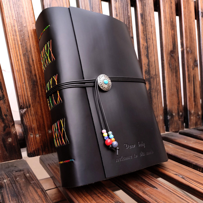 a4黑色牛皮复古个性手工diy相册 怀旧家庭黑卡内页粘贴式创意影集