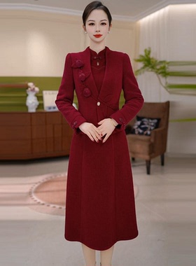 JG-25866 新款2025年冬季修身气质优雅两件厚绒连衣裙 M-4XL