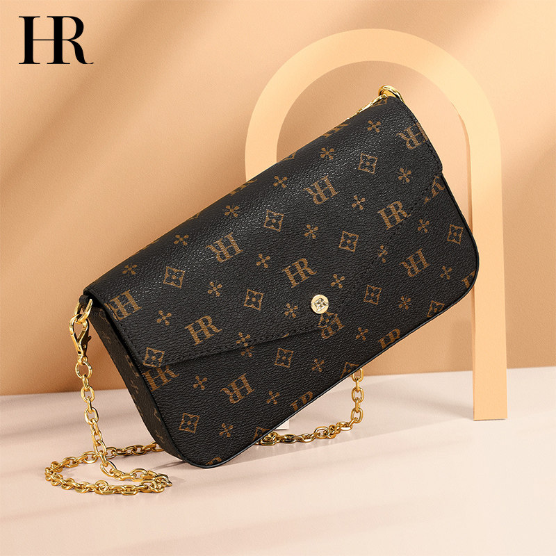 HR赫莲娜秋冬2020新款休闲洋气小方包撞色链条单肩包女士斜挎包潮