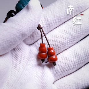 南红满肉葫芦背云吊坠挂坠弟子珠金刚百香籽108颗佛珠手串DIY配饰