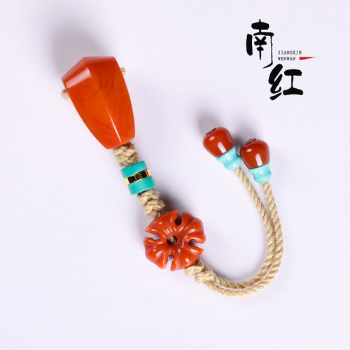 南红鲨鱼背三通佛头仿绿松金刚星月百香籽108颗文玩手串配饰套装