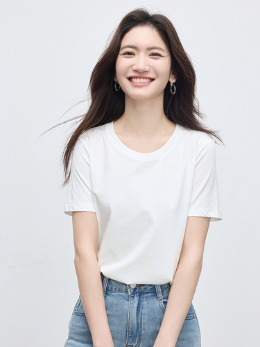 Xi World Rainbow Multi-Colored Cloud T Short Sleeve Right Shoulder T-Shirt Women's Summer Loose Slimming Versatile Top