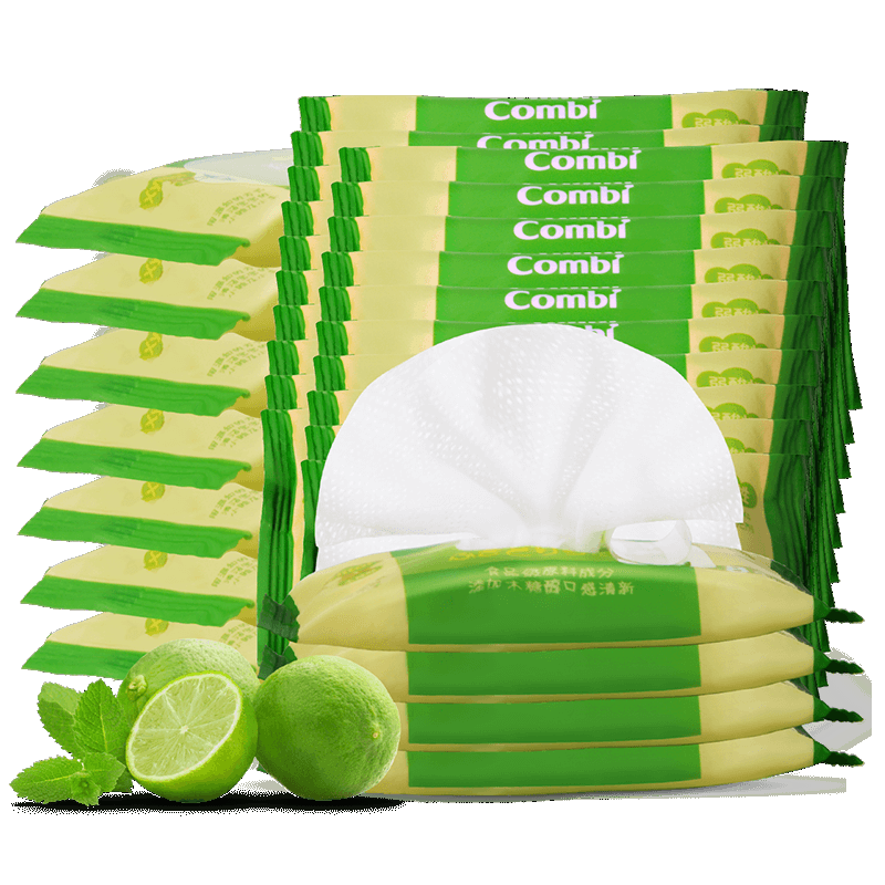 combi康贝婴儿手口湿巾儿童宝宝小包湿纸巾便携式8抽*8包*16组