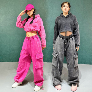 子hiphop街舞长裤 宽松休闲运动跳舞工装 爵士舞jazz裤 女秋冬厚款 裤