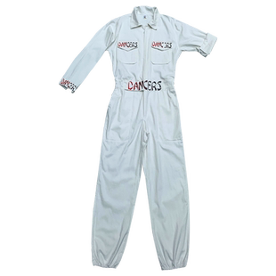 欧美宽松hiphop炸街连体工装裤白色嘻哈街舞裤子酒吧性感ds演出服