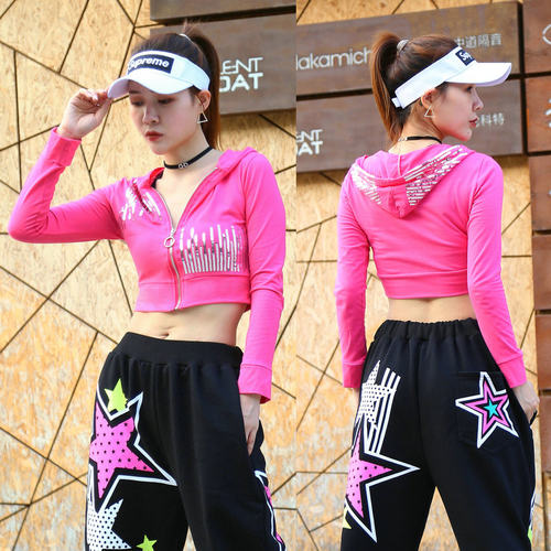 亮片外套女短款长袖健身操爵士舞服装jazz上衣跳舞穿搭女团演出服 - 封面