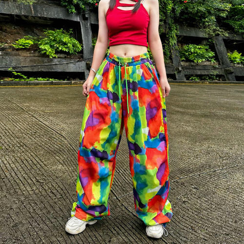 多巴胺穿搭潮流工装裤女街舞潮牌