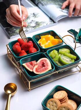 网红水果盘 北欧风格果盘创意现代客厅零食点心干果拼盘分隔