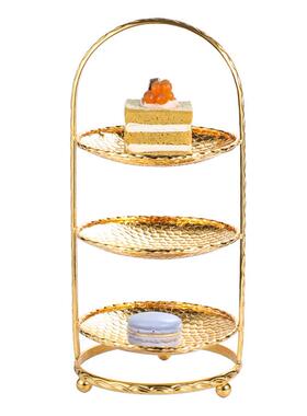 水立方创意图案三层迷你点心架水果盘KTV酒吧餐厅餐具不可拆卸