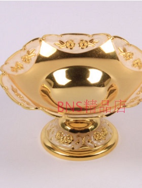 欧式豪华创意水果盘客厅简约果盘合金果盘底座架酒店KTV家用摆设