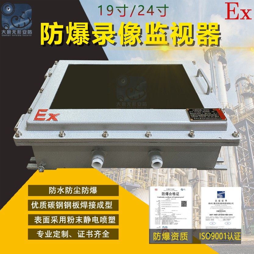 工业级碳钢喷塑防爆监视器显示屏隔爆型19寸/24寸液晶显视器壁挂