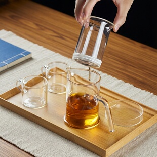 红茶泡茶器茶水分离功夫茶具玻璃小茶壶加厚耐高温懒人冲茶器家用