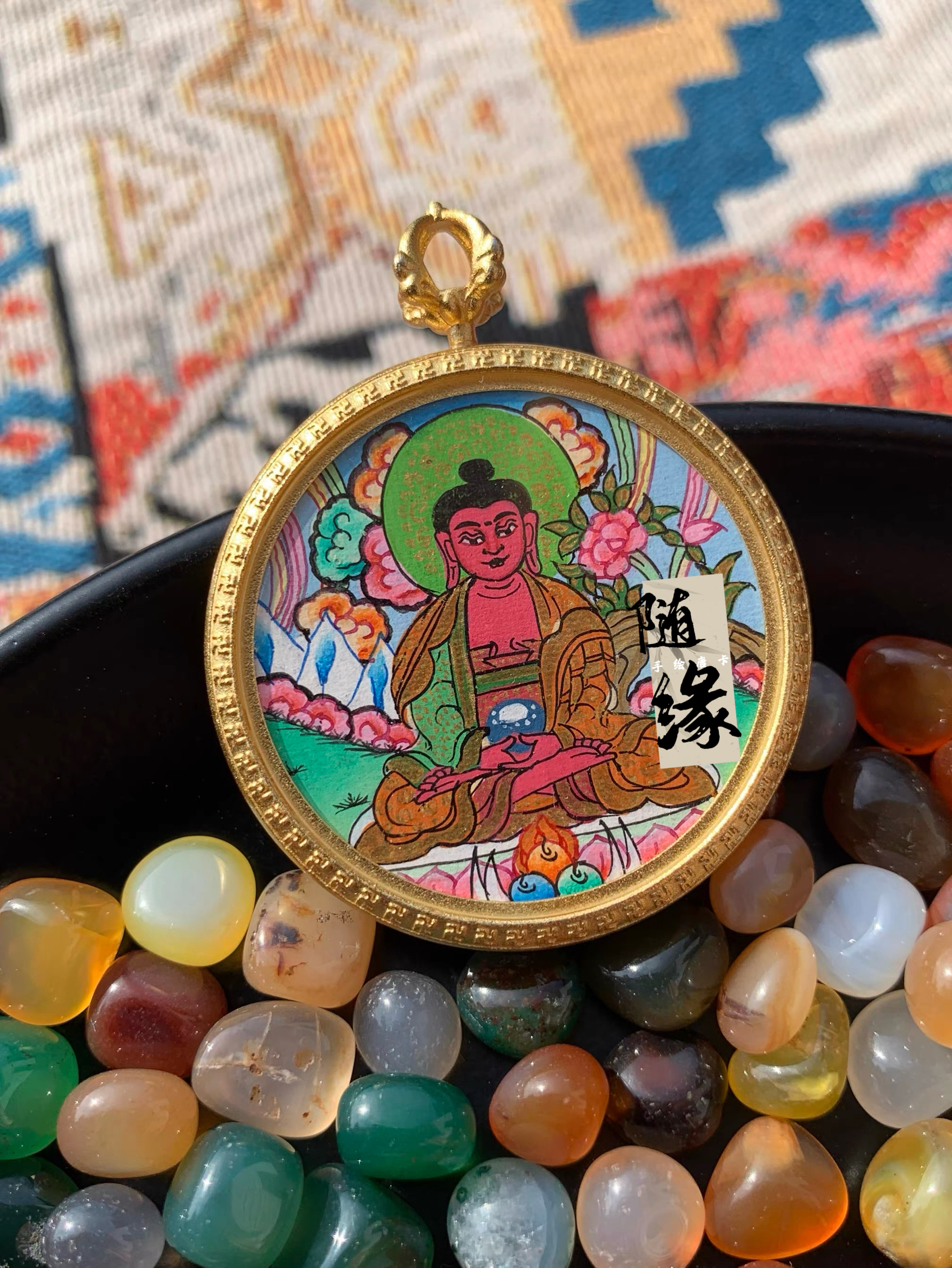 【随缘唐卡】纯手绘阿弥陀佛小唐卡