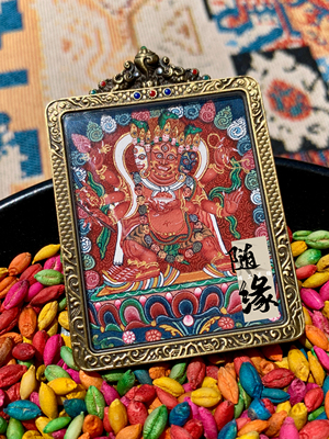 【随缘唐卡】精工手绘西藏唐卡马头明王随身唐卡