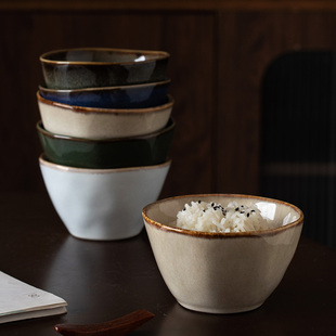 〖复古加高〗4.5英寸米饭碗陶瓷小碗怀旧糖水碗日式 吃饭碗