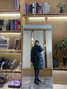 22老师，麻，90国标白鸭绒充绒量280g保命保暖刚需长款羽绒服