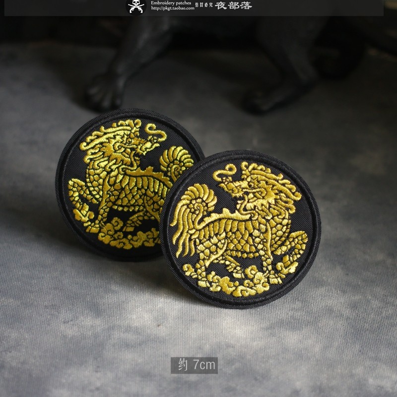 刺绣魔术贴章夜精工无线金线