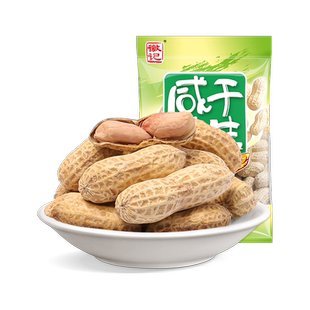 徽记咸干蒜香花生米零食小吃卤味多味坚果炒货特产带壳花生300g