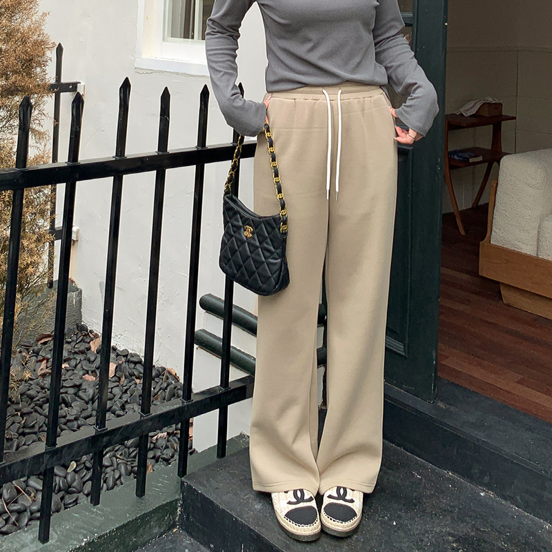 简约风高腰直筒百搭显瘦休闲裤