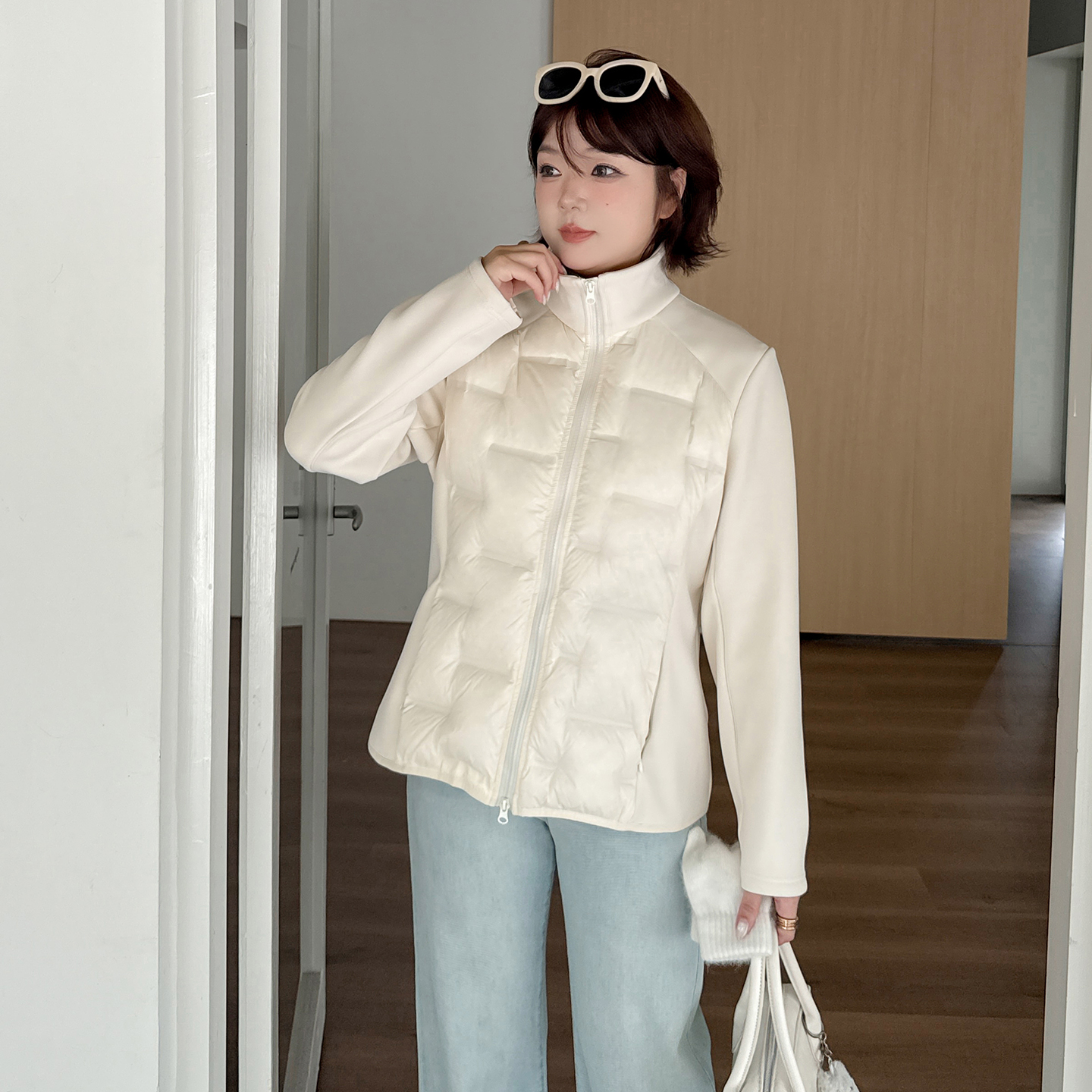 11.11日新品小波家2025冬季胖mm韩版修身立领羽绒服连帽外套