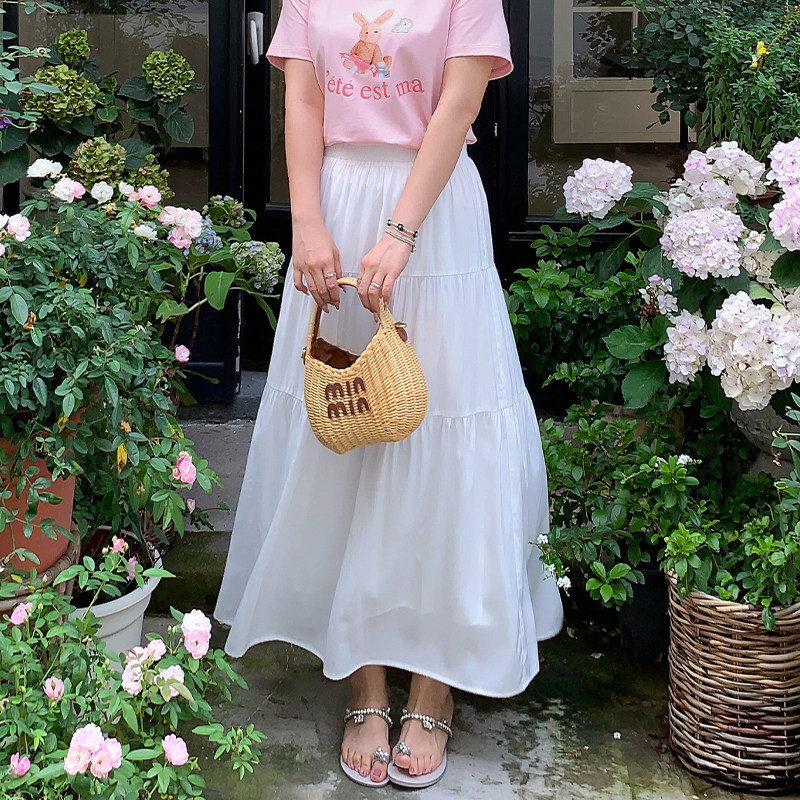 小波家2025夏季胖mm法式温柔风A字裙摆高腰显瘦半身裙,女装/女士精品,大码半身裙,淘宝优惠券,粉丝福利购,淘宝优惠卷
