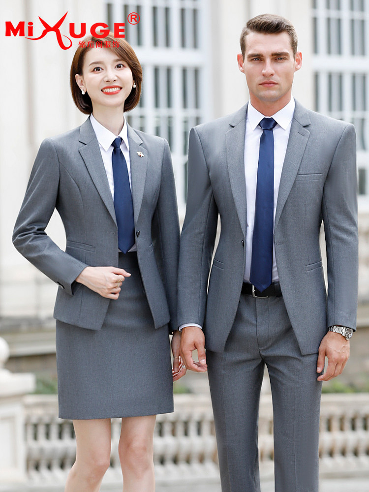 毛料男女同款4s店工作服职业套装