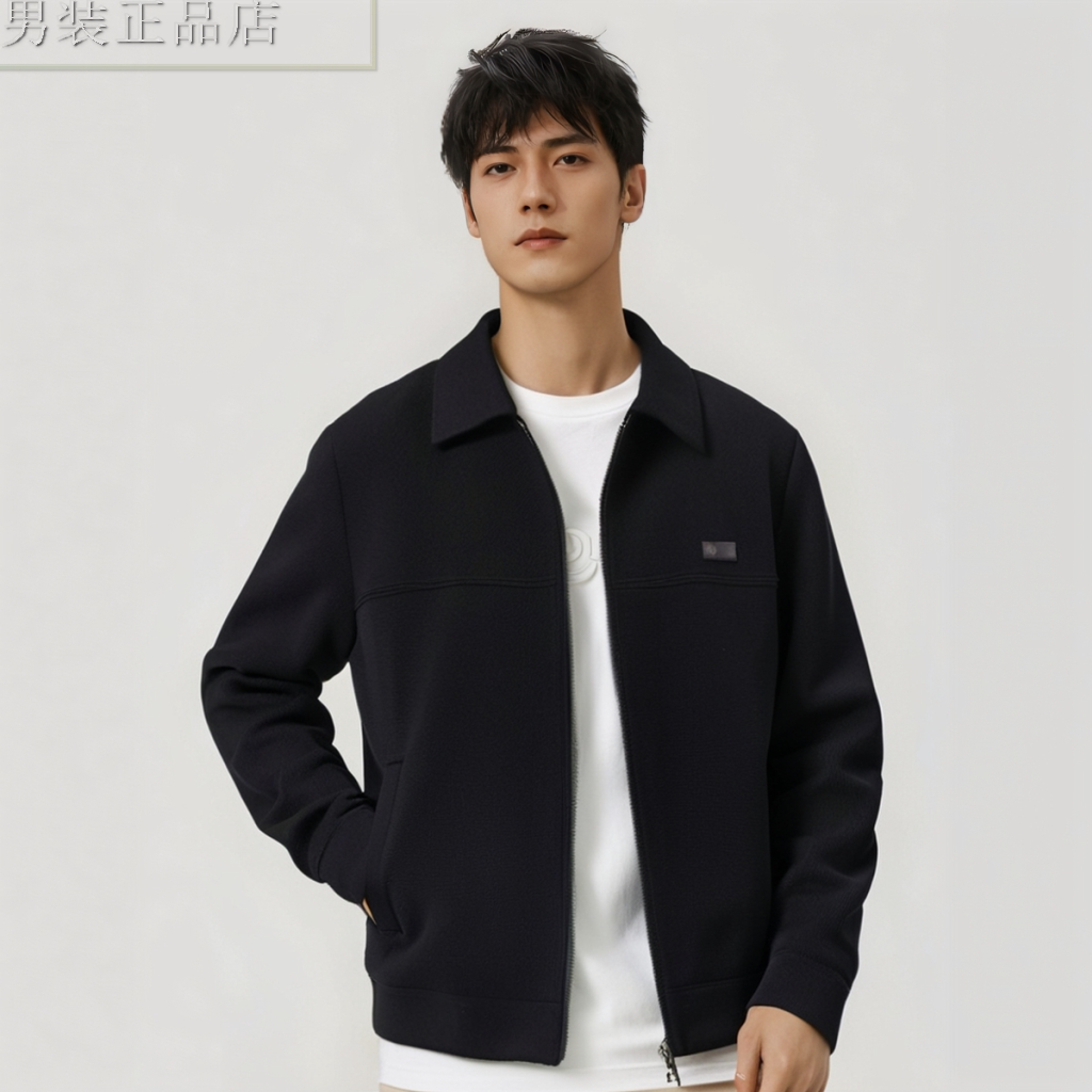 d244021325爱登堡男装2024年秋装拉链新款商务休闲夹克茄克外套