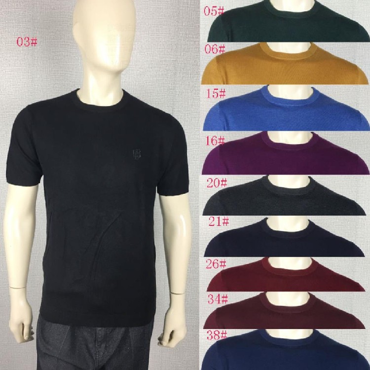 多色爱登堡短袖针织衫